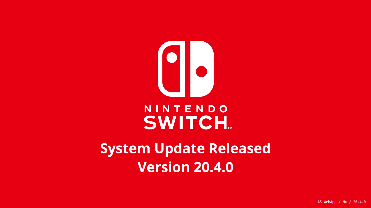 Nintendo Switch Firmware Update 20.4.0